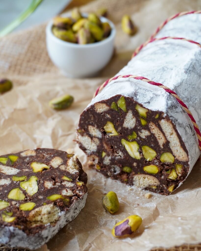 salame al cioccolato e pistacchi